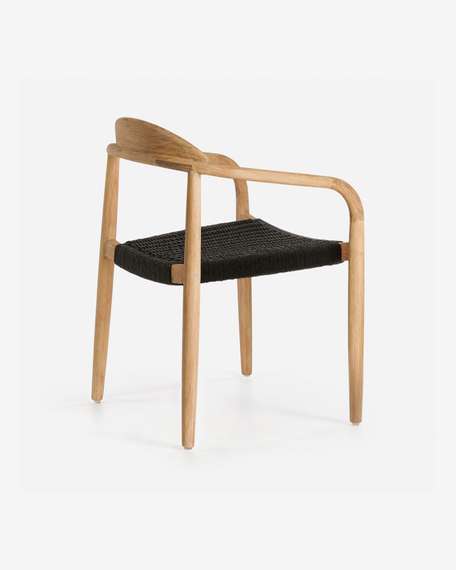 Стул Glynis массив эвкалипта с черным сиденьем | La Forma | Испания | Купить в Hallberg.ru