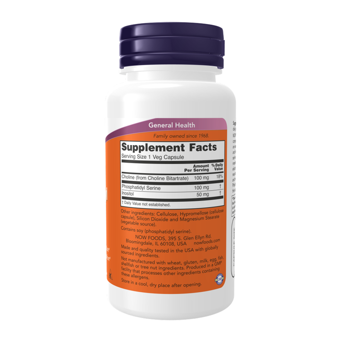 Фосфатидилсерин 100 мг, Phosphatidyl Serine 100 mg, Now Foods, 60 вегетарианских капсул 2