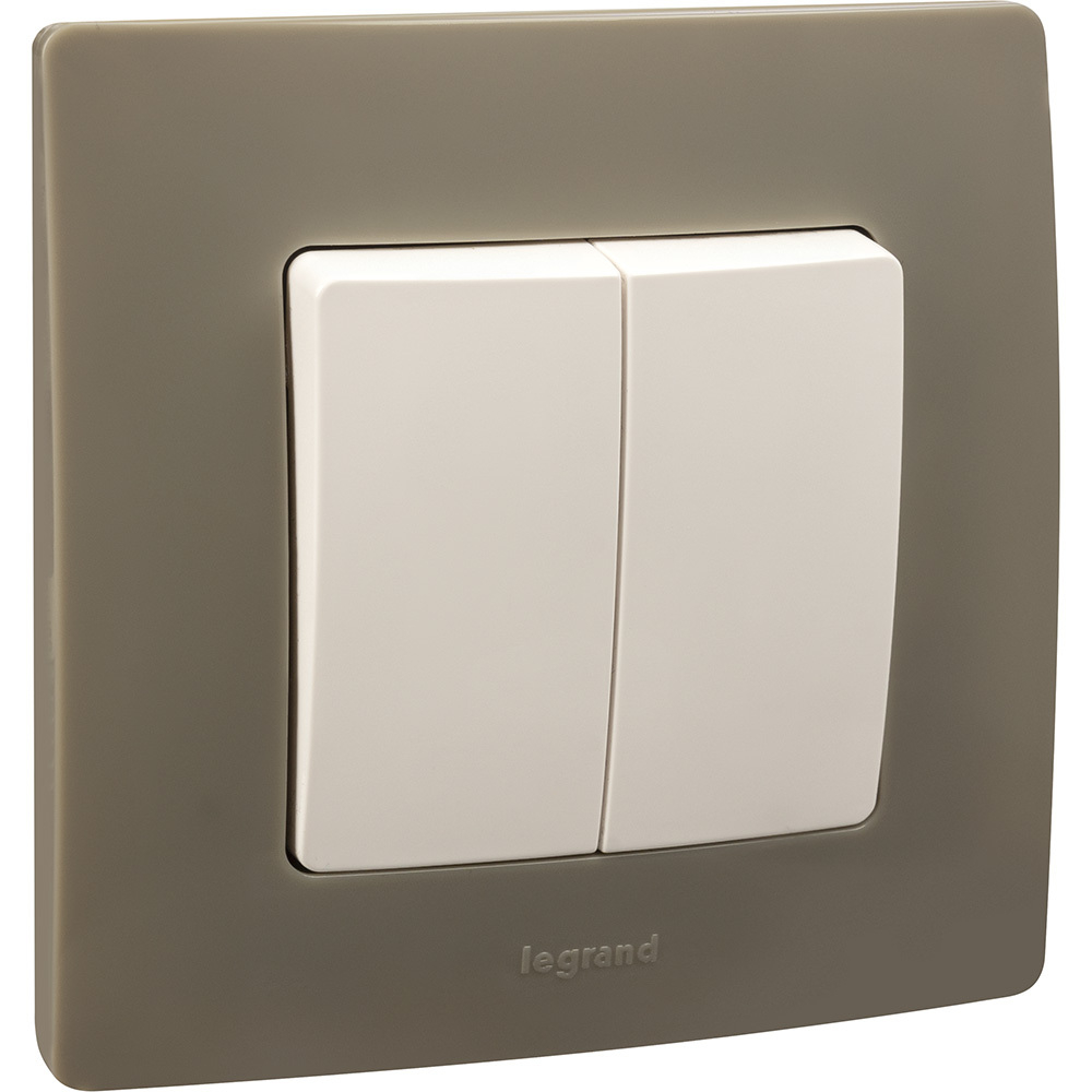 Выключатель 2х-клавишный 10А 250В белый ETIKA Legrand