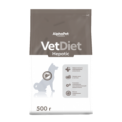Сухой диетический корм AlphaPet VetDiet HEPATIC для взрослых собак всех пород при заболеваниях печени