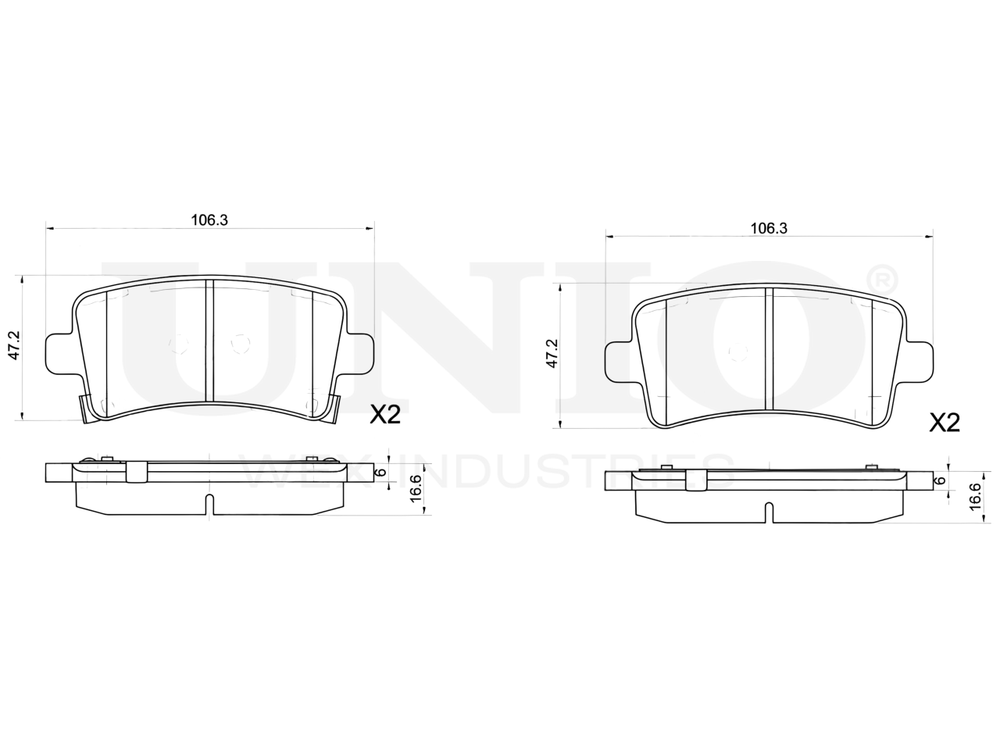 Колодки тормозные диск. задние UNIO BRP-20310