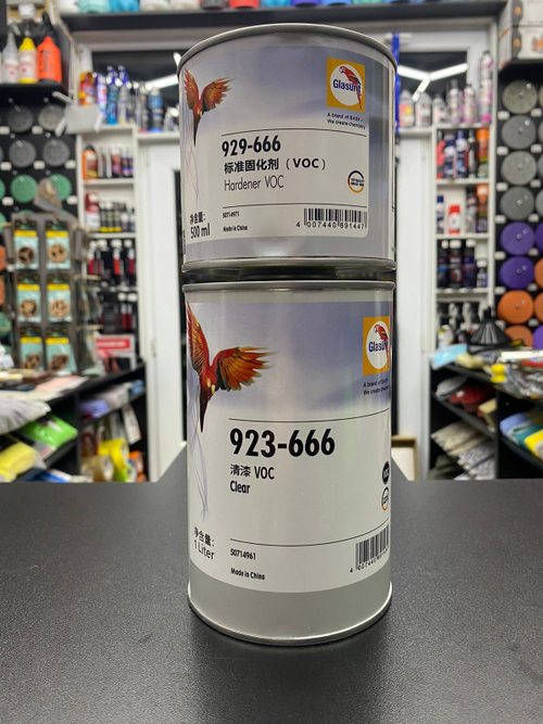 Glasurit 923-666 Лак акриловый, 1л. + отвердитель 929-666, 0,5л.