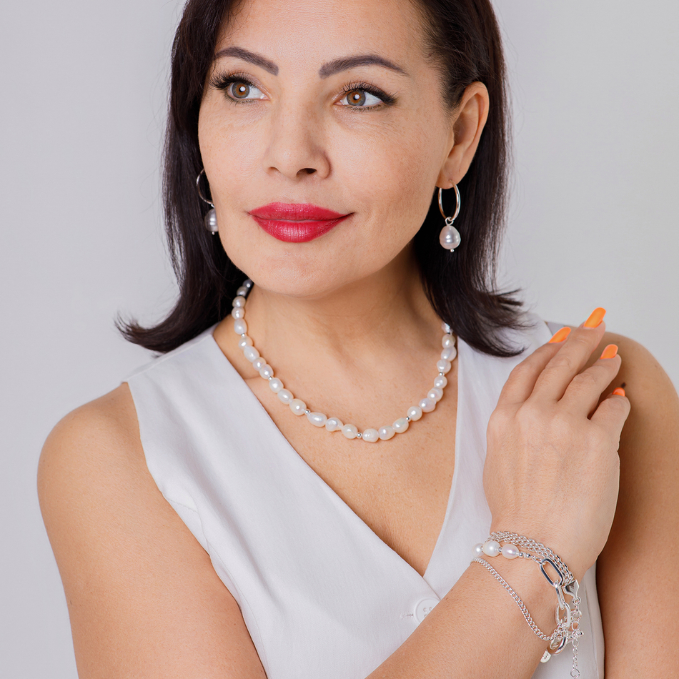 Колье Fiore Luna String of Pearls Сarabiner BL4506 S