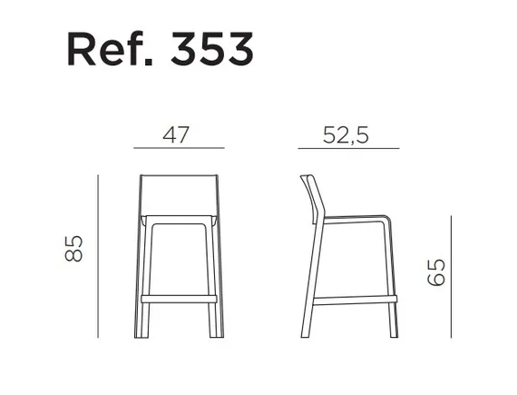 Полубарный стул Trill Stool Mini 65 см, горчичный