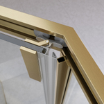 Душевой уголок Cezares RELAX-304-P-1-100-C-BORO, 100х100х200, профиль брашированное золото, прозрачное стекло