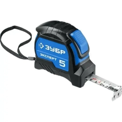 Рулетка Зубр ЭКСПЕРТ, двухкомпонентный корпус, автостоп, 5м/25мм 34057-05-25_z02