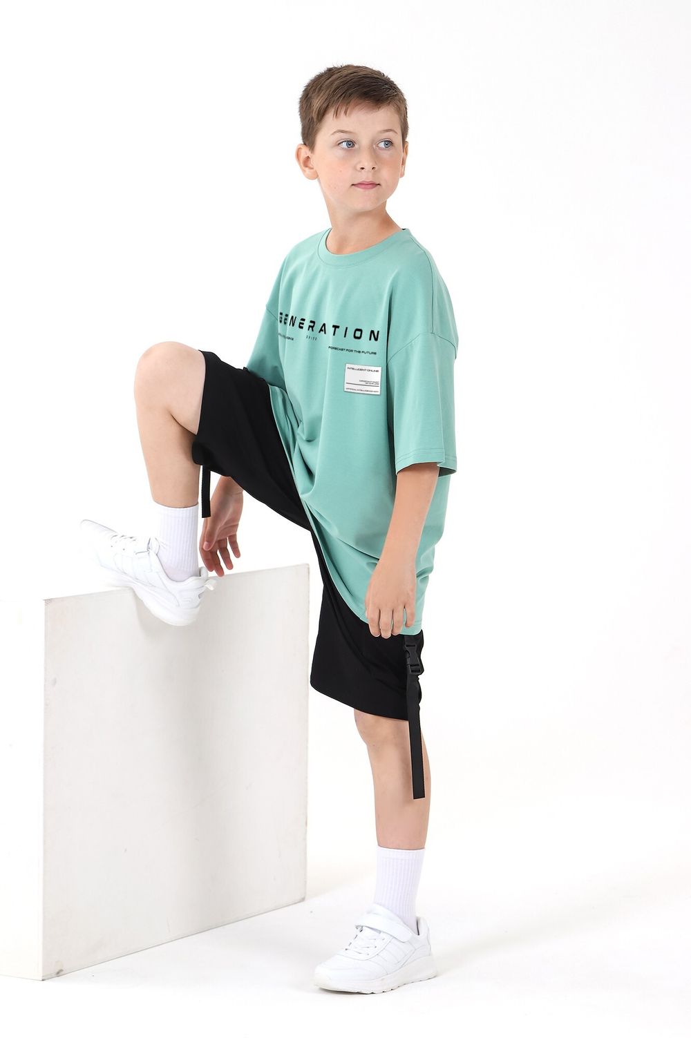 Фуфайка (футболка) для мальчика Леон-1 Виотекс ЗЕЛЁНЫЙ