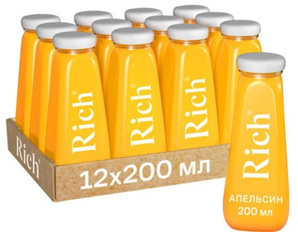 Сок Rich Апельсин, Glass 0.2 л. в упаковке (12 шт)