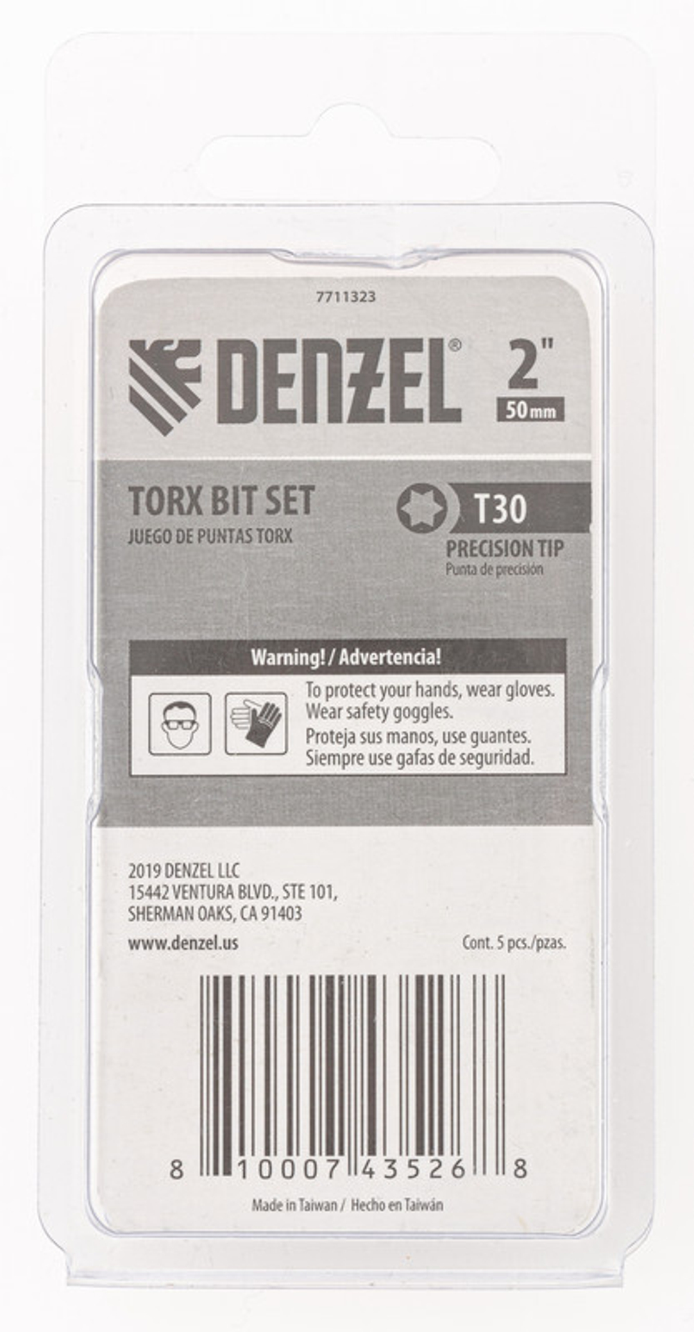 Бита T30x50, 5 шт.// Denzel