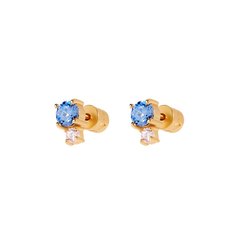 Серьги Золотой Деликатный Микс – Синие