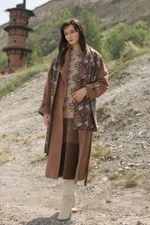 Шарф Idel Flora коричневый