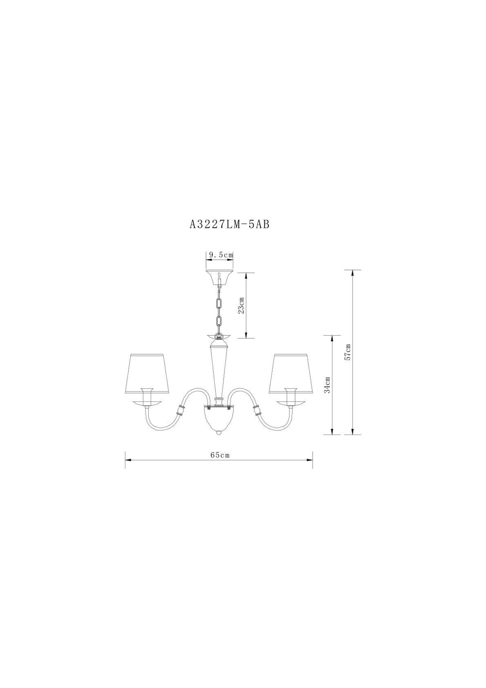 Люстра подвесная Arte Lamp Fiona A3227LM-5AB