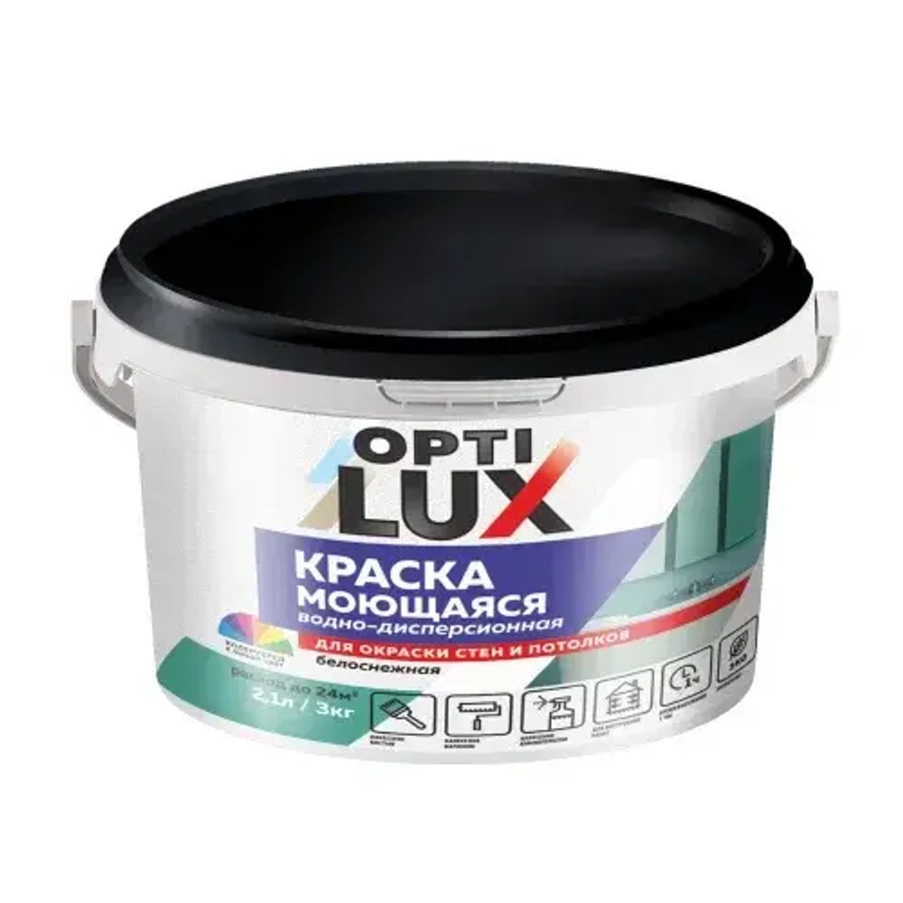 OPTILUX  Краска акриловая моющаяся белоснежная  3кг (ИжСинтез)