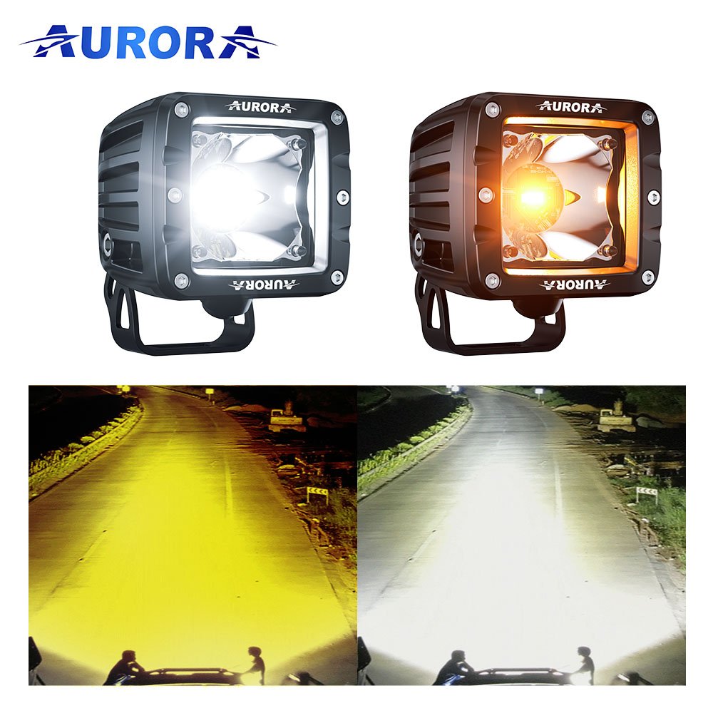 Светодиодная фара Aurora комбинированный белый и жёлтый свет