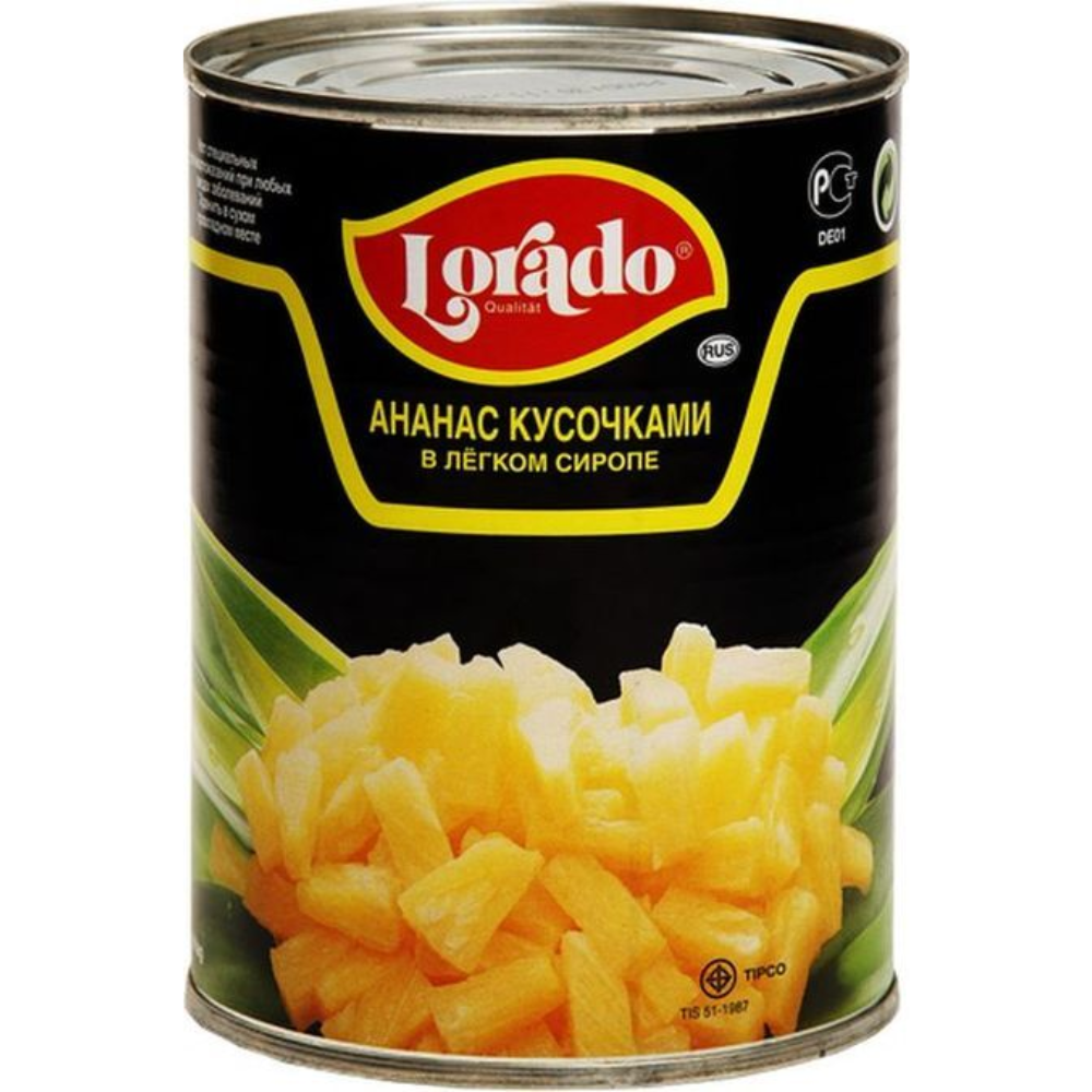 Ананас Lorado в сиропе шайбы 580 мл