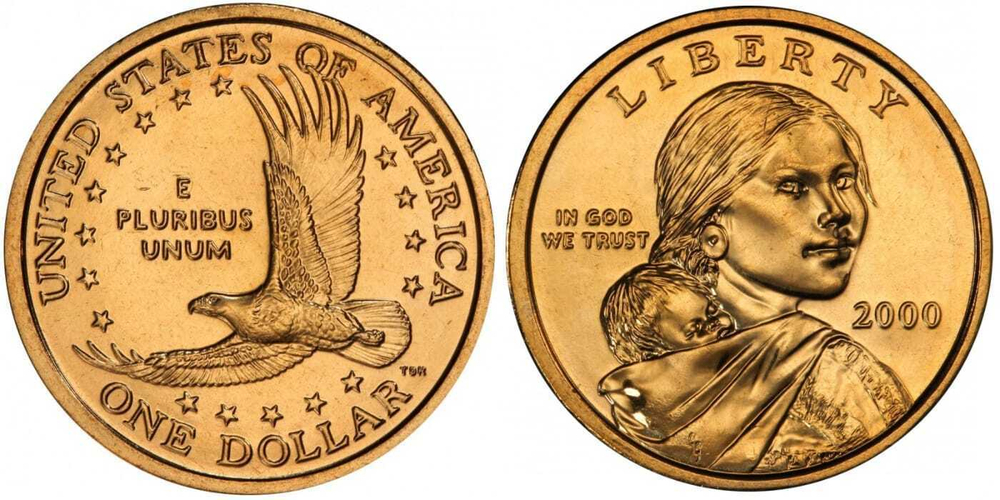 США 1 доллар, 2000-2008 Доллар Сакагавеи - Парящий орёл aUNC