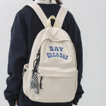 BESSIO Nylon Backpack Unisex Ecru/Black/Red/Blue