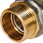 Кран шаровой полнопроходной STOUT - 1"1/4 (НР/НР, PN40, Tmax 150°C, ручка-рычаг черная)