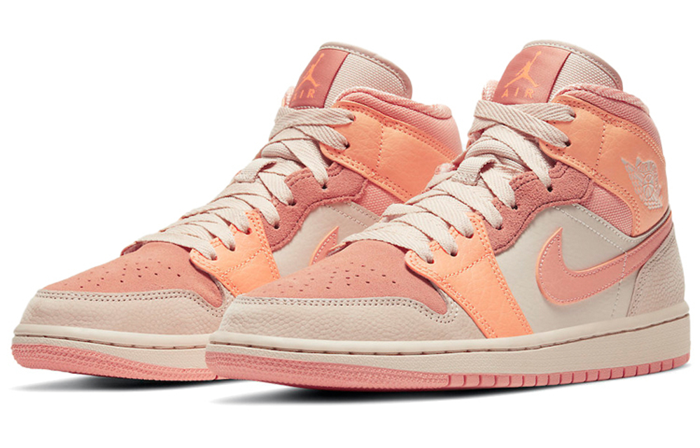 Кроссовки Jordan Air Jordan 1 Mid "Apricot Orange" (Женская размерная сетка)