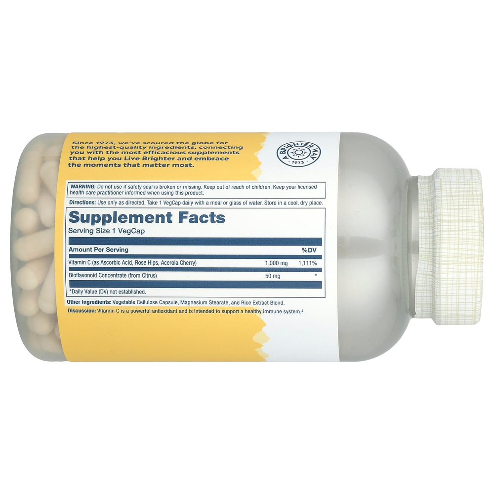 Solaray, Витамин C с концентратом биофлавоноидов, 1000 мг, 250 растительных капсул