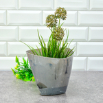 Горшок цветочный 3л Элеганс Минерал, серый мрамор