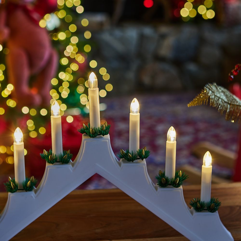 ULD-L7101-007-SWA WARM WHITE IP20 WHITE BRIDGE Фигура светодиодная Новогодняя горка. 39.5х30.5см. 7 светодиодов. Теплый белый свет. Корпус белый. Материал пластик. TM Uniel