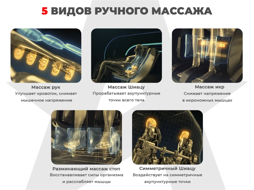 Ультра премиум массажное кресло D_Core 2 Крем