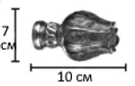 Наконечники "Тюльпан" кованых карнизов для штор d25 мм, цвет шоколад