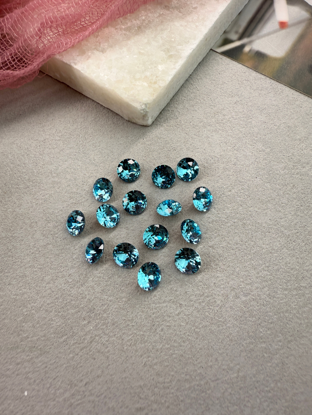 Шатон Chatone 8 мм (ss39), Dark aquamarine