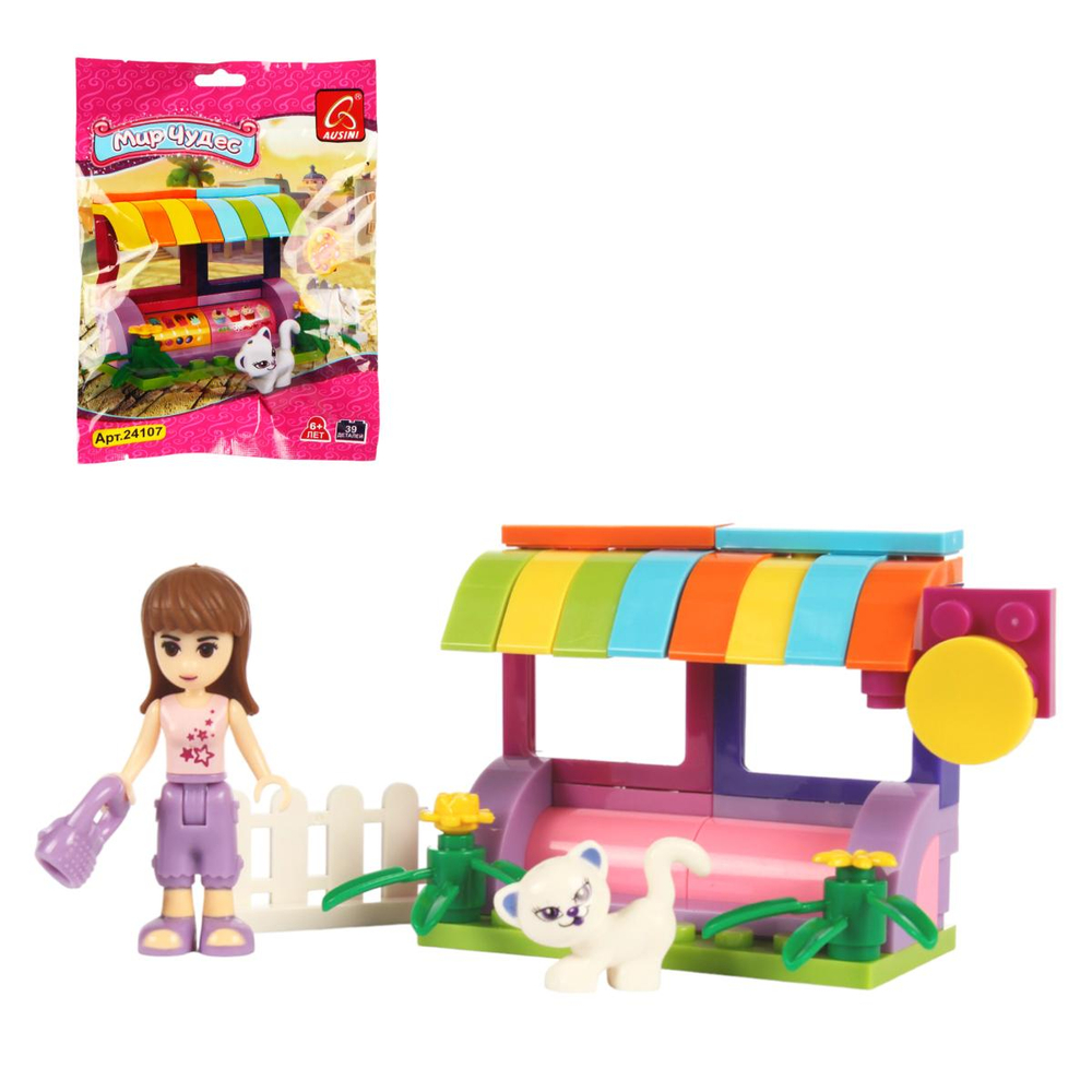 Конструктор блочный Аусини Город Мир чудес 33 дет. пакет