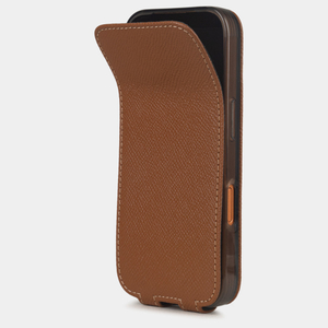 Чехол iPhone 17 Pro натуральная кожа сафьяно, цвета карамель