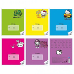 Тетрадь А5 24л. линия "Hello Kitty" полями, офсет 60-65г. 92% белизна, 5 диз. (Центрум)