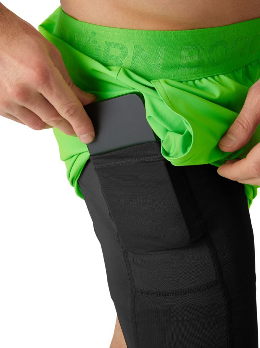 Мужские теннисные шорты Björn Borg 2in1 - зеленый