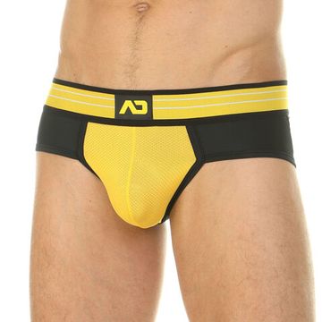 Мужские брифы черные с желтой сетчатой вставкой Addicted