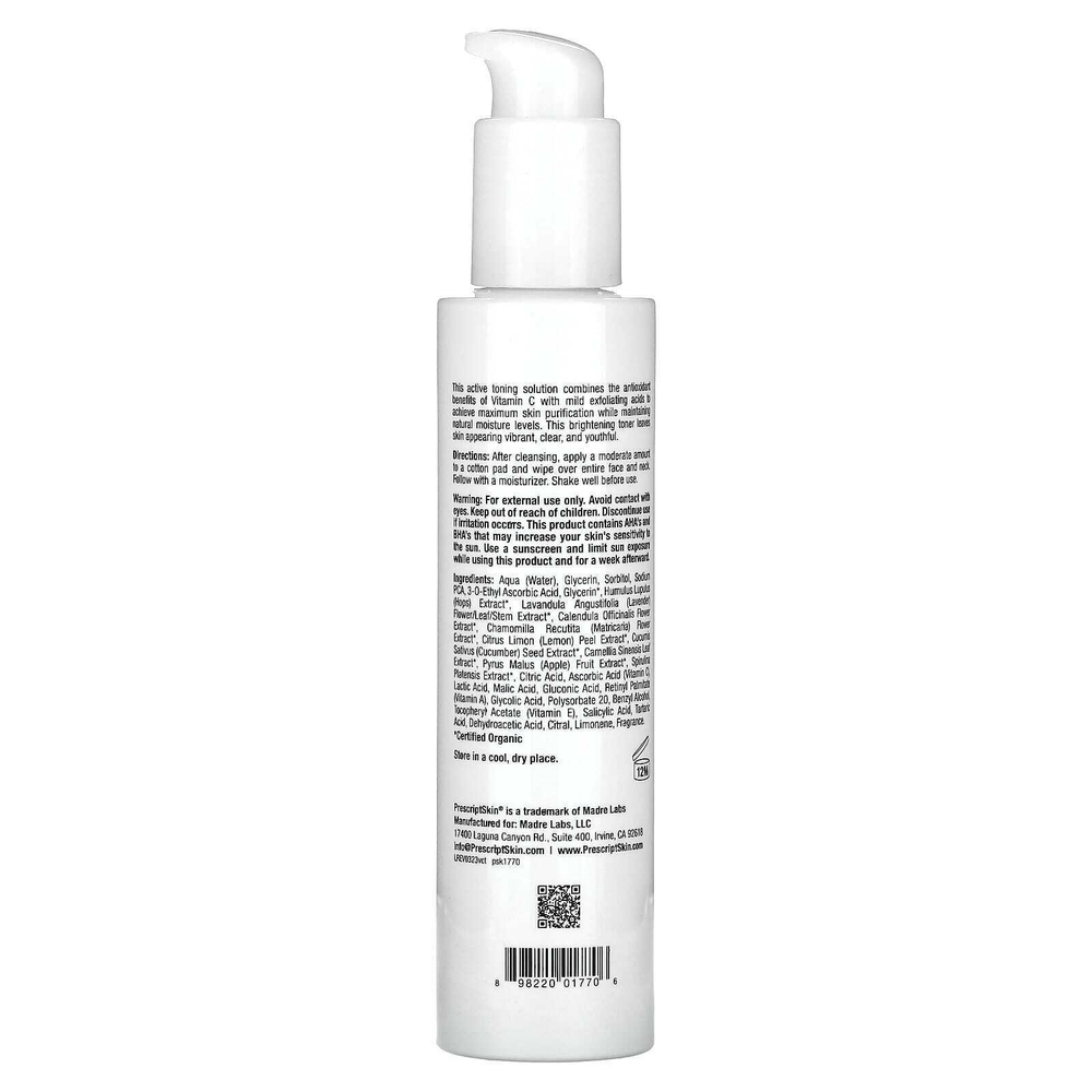 PrescriptSkin, тонер с витамином C, осветляющий эффект, 177 мл (6 жидк. унций)
