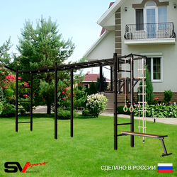 Уличная шведская стенка Sv Sport рукоход х 2 У51011 (Турник/Брусья/Скамья/Кронш бокс/Канат/кольца/лестница)