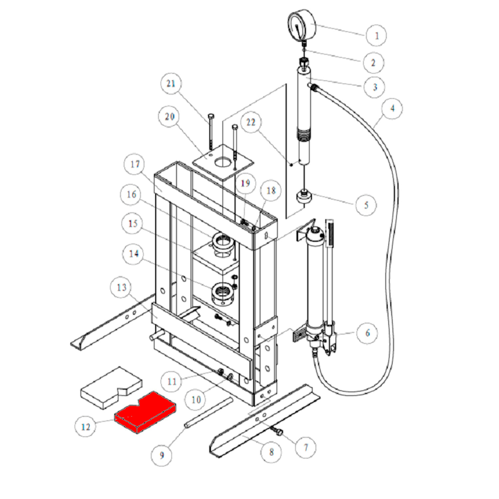 Блок (Pressure plate п.12) HJ0802.5005, HJ0802.7016