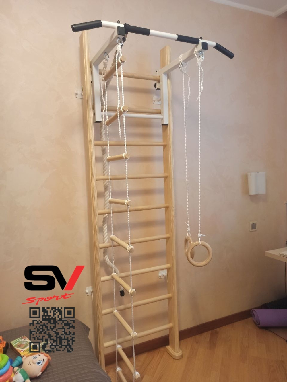 Монтаж шведской стенки Sv Sport в пеноблочные, газоблочные стены