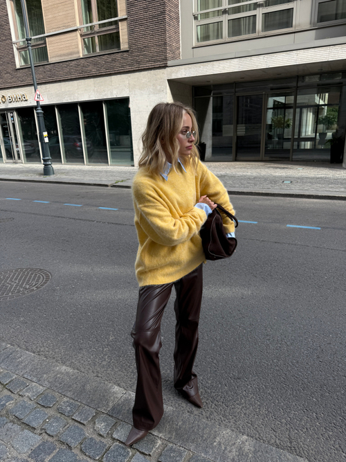 Джемпер альпака желтый