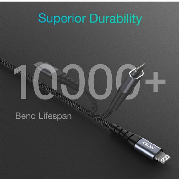 Кабель Choetech Nylon Braided Cable MFi USB-C to Lightning 1.2 м (IP0039), темно-серый