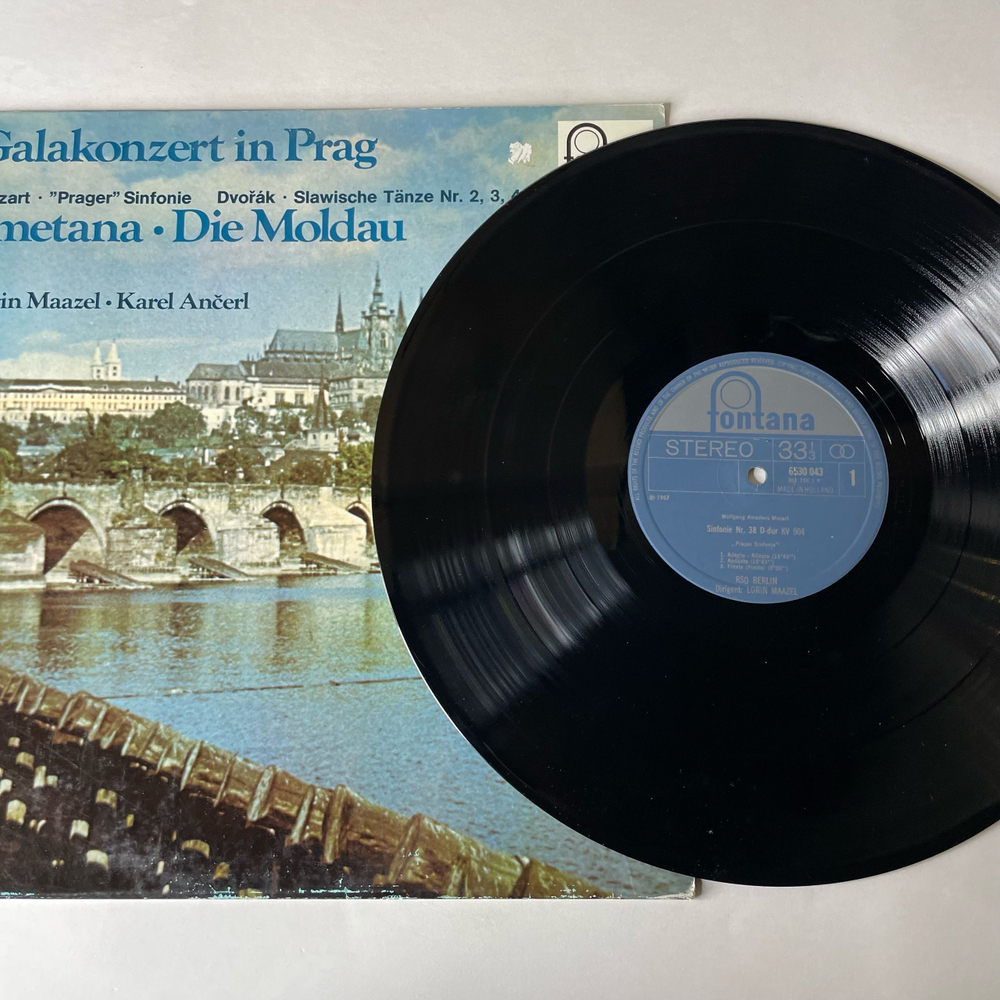 Винтажная виниловая пластинка LP Сборник Классической Музыки, Сметана, Моцарт, Дворжак, Galakonzert In Prag Галаконцерт в Праге, Die Moldau (Нидерланды 1970)