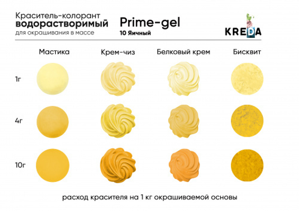 Краситель Prime-gel "KREDA" 10 яичный,  10 мл