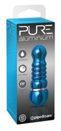 Голубой алюминиевый вибратор BLUE SMALL - 7,5 см.