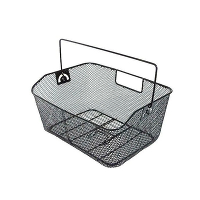 Корзина  задняя 41х30х18/15см сталь на багажник с ручкой (20) черная