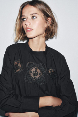 ZARA ПЛАТЬЕ С ВЫШИВКОЙ ИЗ КОЛЛЕКЦИИ ZW, ЧЕРНЫЙ