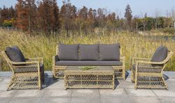 "Гранд Латте" стол журнальный из искусственного ротанга, цвет соломенный