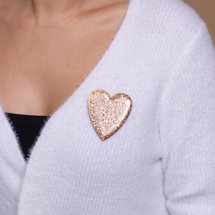 Брошь - Сердце - Золотой Блеск