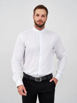 Рубашка без воротника приталенная SLIM FIT