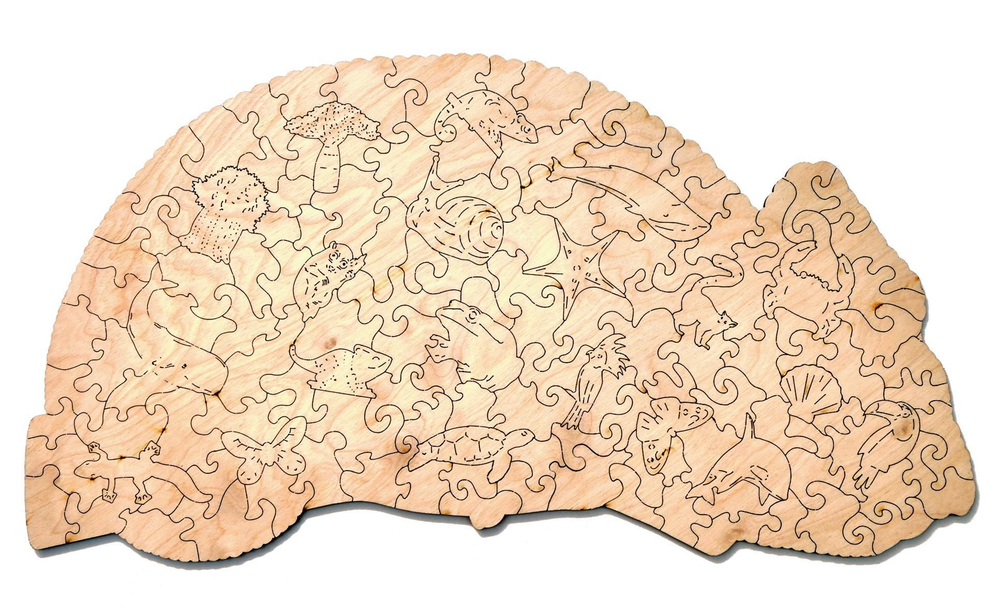 Деревянный пазл Wood Trick Красочный Хамелеон (34x30 см)