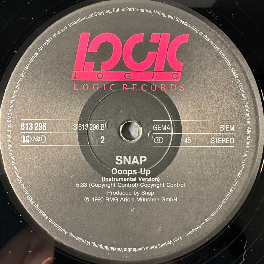 Snap! ‎– Ooops Up (Германия 1990г.)